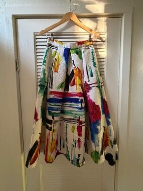 Lunatica Milano Gonna Midi Skirt Abstract Pop